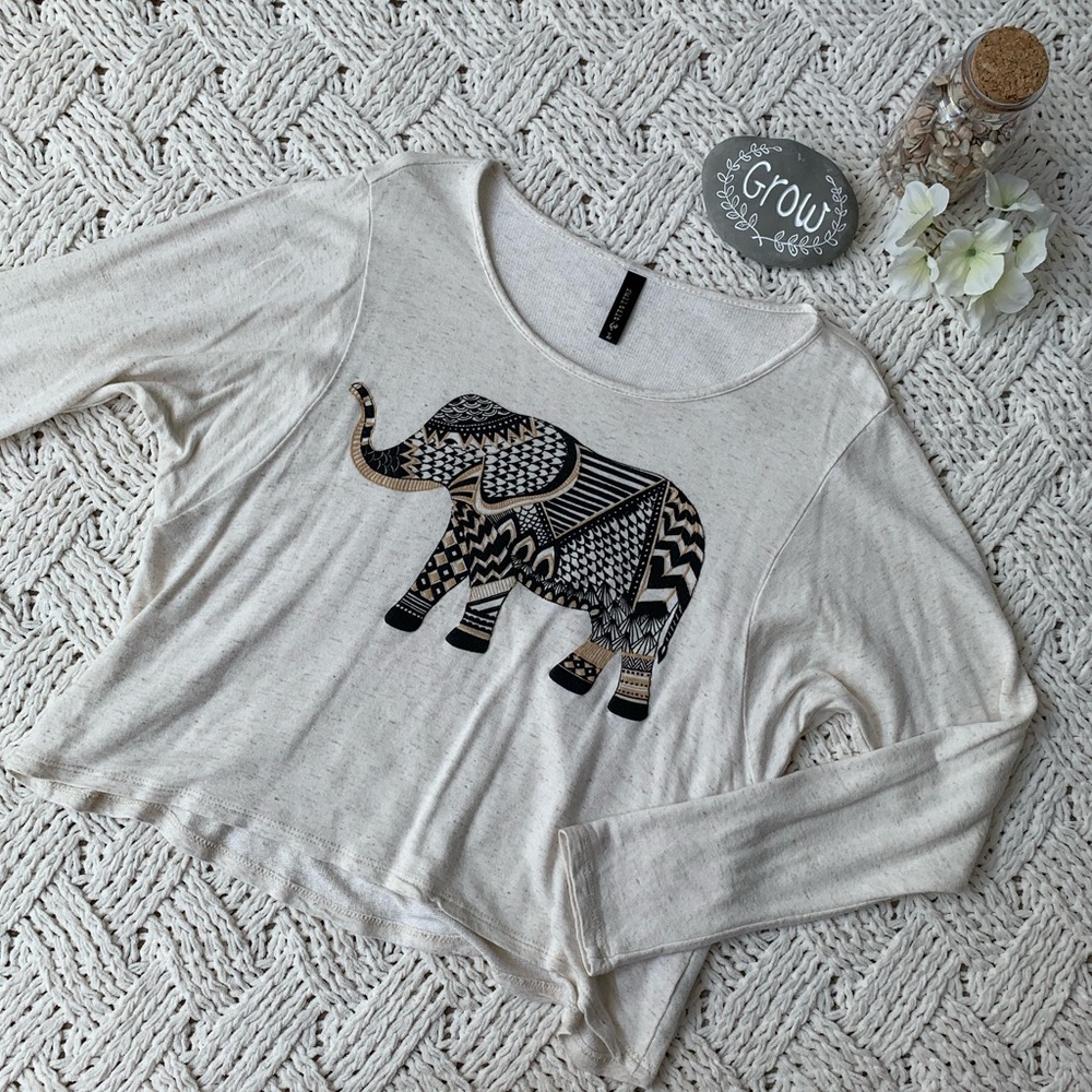 Full Tilt Kids Elephant Graphic Long Sleeve Top